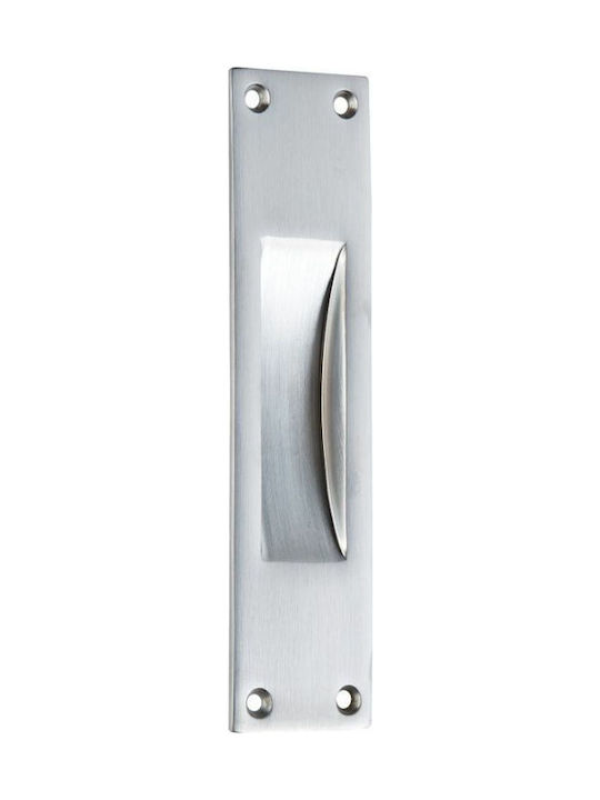 zog230silvermat Zogometal 230 Χούφτα Πόρτας χωρίς Οπή 158mm Νίκελ